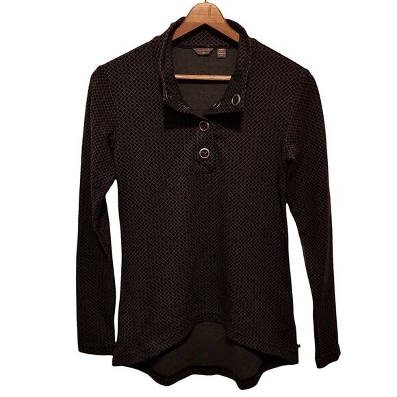 Merrell Tops - Merrell Gray Indira Snap Button Geometric Print Shirt Women’s Small Long Sleeve